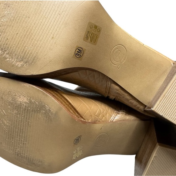 CHINESE LAUNDRY Danica Croc Embossed Bootie Camel Tan Ankle Zip Boots Women's 8 - Picture 5 of 7